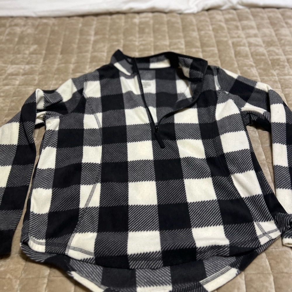 St. John's Bay Black and White Cowl Neck Sweater